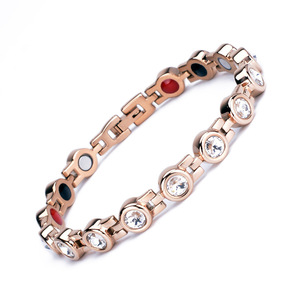 DUYIZHAO Bio Magnetic Schmuck Frauen Kristall Magnet armband Edelstahl Link Armband Arthritis Armbänder für Frauen