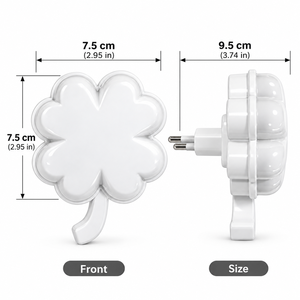 ไฟกลางคืน LED รูปโคลเวอร์ จากโรงงานโดยตรง เสียบปลั๊กได้ แสงสีขาวอบอุ่น 2700K โคมไฟน่ารักสำหรับทางเดินและทางเข้าบ้าน - Product Image 4