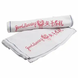 Custom white good morning face printed towels for wholesale