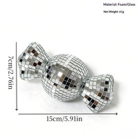 Vente en gros d'ornements de Noël décoratifs modernes faits à la main de haute qualité, en forme de bonbons disco argentés effet miroir
