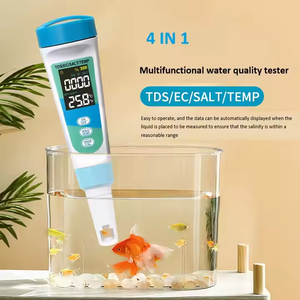Medidor de Calidad de Agua Digital 4 en 1 Más Vendido, Medidor de Salinidad, TDS, EC y Temperatura para Piscinas y Acuarios, Personalizado, Compatible con OEM y ODM - Product Image 1