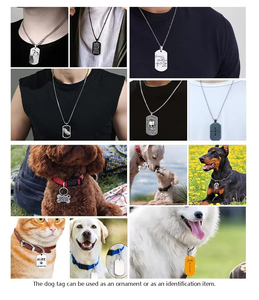 Plaque d'identification pour chien, fabrication directe usine, en acier inoxydable, vierge, anti-perte, pour gravure de lettres - Product Image 6