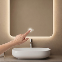 Espejo de Baño Moderno Cuadrado Inteligente con Retroiluminación LED Ecológica, Función Antivaho, Control Táctil Impermeable para Uso en Hoteles y Hogares