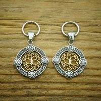 Bijoux en acier inoxydable personnalisés, pendentif arbre de vie viking personnalisé, boucles d'oreilles creuses avec runes pour femmes, cadeau