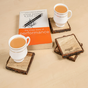Stylish Premium Wood Drink Coasters for Coffee <b>Mugs</b> Tea Cups and Glasses with Natural Finish for Everyday Home and Office Use - Product Image 1