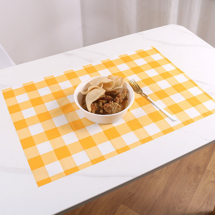 Yellow and white checkered pattern [40*60cm] 1 sheet 1 pack