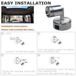 NRY Factory Directly Sell Rv Led Reading Light 10-30v For Rv Caravan Yacht Boat Marine