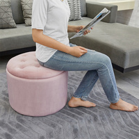 Bailey Tabouret Pouf Rembourré Personnalisé Repose-pieds Pouf Rond Grande Table Basse Pouf De Rangement