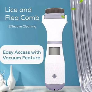 Electric <b>Pet</b> Flea Comb White Plastic Lice Cleaning <b>Brush</b> for Dog Grooming - Product Image 5
