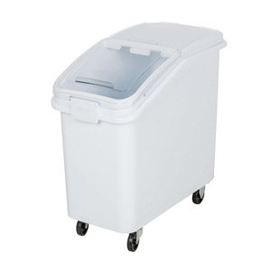 Rice Storage <b>Container</b> 100L 120L Flip Top Lid Airtight With Casters Rectangle Shape - Product Image 1