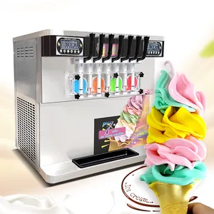 Kolice-máquina de helados CE Rohs de 7 sabores, mezclador comercial de helados de yogurt, 7 en 1