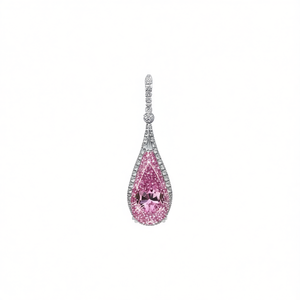 E1813 Pendente a Goccia con Diamante Rosa in Oro Bianco Certificato GIA Gioielli di Lusso da Sposa per Donne - Product Image 1