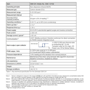Sensor de CO2 SenseAir S88 GH 0-20000 ppm NDIR UART Modbus Salida PWM Monitoreo Ambiental - Product Image 1