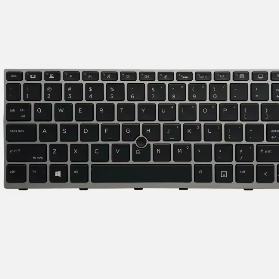 Backlit US Layout Original Laptop Keyboard Compatible for EliteBook 840 G5 846 G5 745 G5 with Silver Frame and Point
