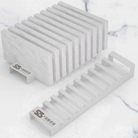 Échantillon en métal pour salle d'exposition, présentoir pour carreaux de céramique en pierre de marbre et présentoir pour comptoir en pierre de quartz avec 10 emplacements