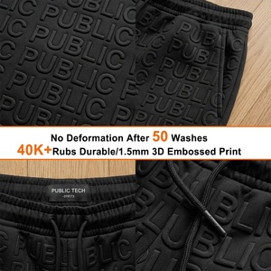 ODM Manufacturer Custom Brand Apparel Factory 3D Embossed Streetwear Men <b>Shorts</b> Custom Label Regular Fit Casual Five-Inch <b>Shorts</b> - Product Image 2