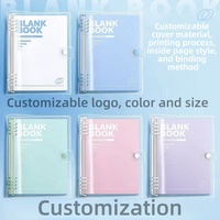Carnet Feuilles Mobiles PVC Transparent Cristal A5 B5, 60 Feuilles Classeur Anneaux Spirale, Design Minimaliste Couverture