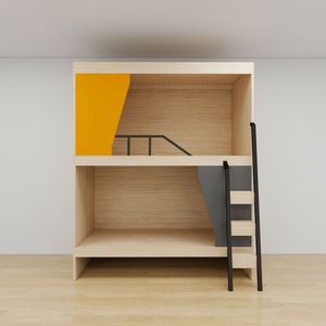 <span class=keywords><strong>Cama</strong></span> Alta de Madera Tamaño Completo con Diseño de Cápsula - <span class=keywords><strong>Cama</strong></span> Moderna que Ahorra Espacio para Dormitorios en Apartamentos y Escuelas - Product Image 3