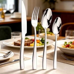 Ensemble de couverts en acier inoxydable poli de haute qualité, résistant aux rayures, pour la restauration, fabrication directe - Product Image 1