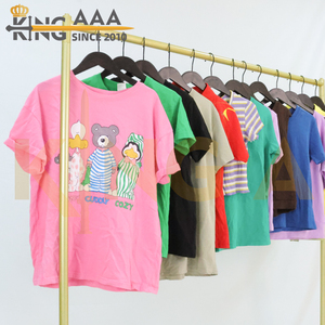 Camiseta <span class=keywords><strong>de</strong></span> Verano Vintage <span class=keywords><strong>de</strong></span> <span class=keywords><strong>Manga</strong></span> Corta con Cuello Redondo 100% Algodón para Mujer, Venta al por Mayor a Precio Económico, Fardos <span class=keywords><strong>de</strong></span> Ropa <span class=keywords><strong>de</strong></span> <span class=keywords><strong>Segunda</strong></span> <span class=keywords><strong>Mano</strong></span>, Ropa Usada a Granel - Product Image 6