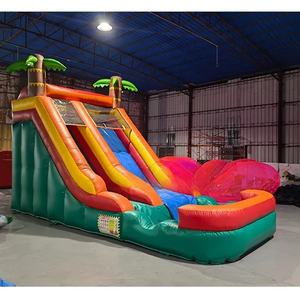 Tobogán Inflable Personalizado con Diseño de Palmera, Tobogán Acuático Inflable para Niños, Tobogán Seco con Temática Tropical - Product Image 3