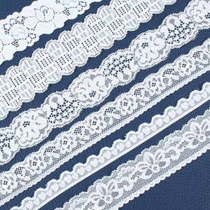 Accessoires en dentelle élastique brodée ajourée pour robe, lingerie, garniture en dentelle de maille blanche personnalisable - Product Image 5