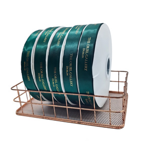 Ruban Grosgrain/<span class=keywords><strong>Satin</strong></span> <span class=keywords><strong>Vert</strong></span> 100% Polyester Personnalisé de Luxe Imprimé en Feuille d'Or 3D Écologique pour Cadeau de Naissance et Anniversaire - Product Image 2