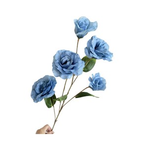 ดอกลิเซียนธัสประดิษฐ์ จินซี 5 หัว สีชมพูอมเทา สีแดง สีส้ม สีฟ้า สีเขียว สีชมพูบานเย็น สีแชมเปญ สีม่วง สำหรับตกแต่งงานแต่งงาน - Product Image 5
