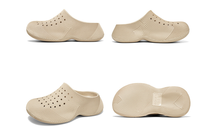 Sabots d'été montants pour hommes en EVA texturé, respirants, beiges, à semelle épaisse, style décontracté, personnalisables avec logo OEM, vente en gros