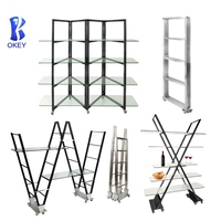 Meilleure vente d'usine grand support de buffet pour la décoration de fête de mariage restauration présentoir de nourriture multi-niveaux contremarches de dessert avec roue