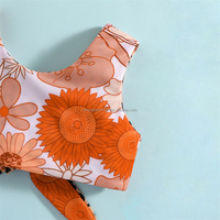 Maillot de bain personnalisé pour tout-petits maillot de bain une pièce pour bébés enfants marguerite léopard double impression face maillot de bain 2 pièces pour filles