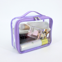 Étui de voyage transparent personnalisé en PVC transparent, trousse de toilette étanche en vinyle transparent