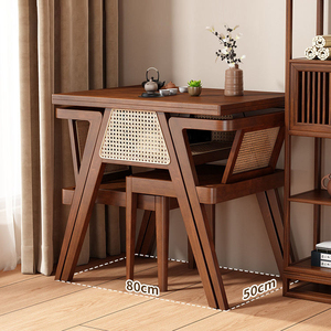 Cao cấp rắn gỗ bàn ăn và ghế thiết lập phong cách mới vuông Bàn cà phê với mây ghế ngoài trời đồ nội thất - Product Image 1