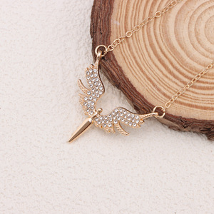 Angel Wings <b>Necklace</b> S925 Sterling Silver Diamond Pendant Party Jewelry for Women Elegant Fashion <b>Statement</b> Piece - Product Image 3