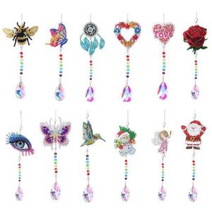 DIY Diamond Painting Mosaic Sun Catcher Jewelry Kit Rhinestone Wind Chime Window Garden Wall Hanging Room Decoration Crafts