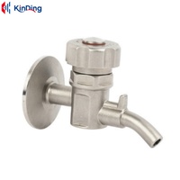 Válvula de Retención Manual de Acero Inoxidable Sanitario, Tipo Union Tri-Clamp, Sin Retención, de 3 Vías, para Agua