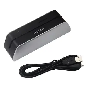 Portable MSRX6 USB powered magnetic card reader writer with free software MSRX6BT wireless for all 3 tracks