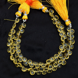 ซิทรีนสีควอตซ์ลูกปัด Briolette รูปหัวใจเหลี่ยมเพชรพลอย Citrine 5มม.-6มม. ลูกปัดควอตซ์สำหรับทำเครื่องประดับ - Product Image 4