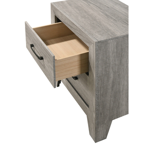 Contemporary Two-<b>Drawer</b> Nightstand Bedside Cabinet Rustic Gray Wooden <b>Storage</b> <b>Drawer</b> Furniture - Product Image 2