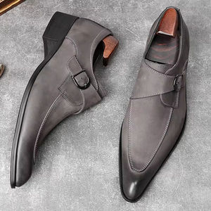 Chaussures habillées de bureau pour hommes de haute qualité, originales, de marque, en cuir véritable, à bout rond, à lacets, imperméables, antidérapantes, respirantes - Product Image 6