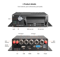 Double carte SD MDVR Kit 4G WIFI GPS 1080P AHD DVR de voiture Mobile avec 4 IR Vision nocturne caméras étanches et moniteur VGA 7 pouces