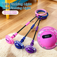 Ballon de saut à la corde LED lumineux pliable pour fitness en extérieur avec compteur de calories et de temps