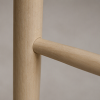 Tabouret de bar en bois avec dossier échelle et assise tressée, chaise haute de cuisine moderne pour salle à manger, café et restaurant