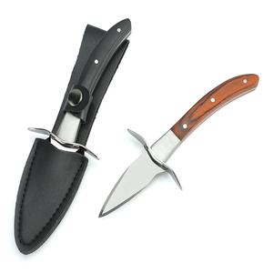 Mango de madera <span class=keywords><strong>profesional</strong></span> Mariscos Abridor Acero inoxidable Oyster Shucking Cuchillo con vaina - Product Image 3