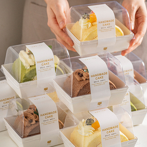 Bán Buôn trong suốt thẻ nhỏ Hội Đồng Quản trị bánh Hộp PET cuộn bánh container <span class=keywords><strong>Mini</strong></span> Bakery Nguồn cung cấp giấy Bao bì hộp - Product Image 5