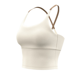 Top Sportivo da Donna Senza Cuciture con Supporto Elevato e Imbottitura, Spalline Sottili e Schiena Incrociata, Modello Lungo <span class=keywords><strong>per</strong></span> Yoga, Allenamento e Palestra - Product Image 6