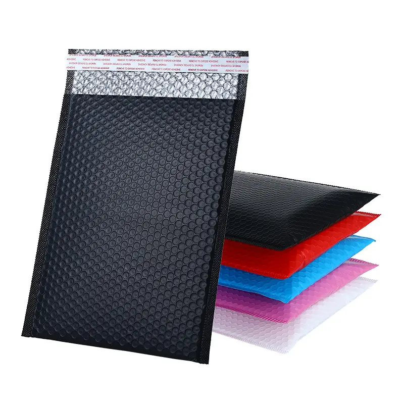 Eco Friendly Black Matte Bubble Padded Envelope Bubble Air Wrap Polymailer Bags Custom Bubble Mailers For Shipping Packaging