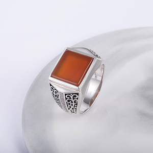 Bague Rétro Lourde en Argent Ancien 925 pour Homme, Motif <span class=keywords><strong>Tugra</strong></span> Ottoman de Dubaï - Product Image 6