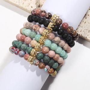 To My Bestie New Fashion <strong>Queen</strong> <strong>Gift</strong> 8mm Pink Zebra Beaded Bracelet Zircon Crown Charm Elastic Bracelet Valentines <strong>Gift</strong> - Product Image 1