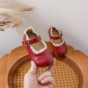 Nuove Scarpe in Pelle per Bambina Primavera-Autunno 2025, per Bambini 1-2 Anni, Stile Principessa, Antiscivolo con Suola Morbida - Product Image 1